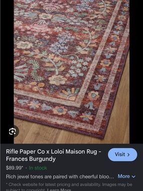 Rifle Paper Co x Loloi Maison Frances Rug - Burgundy